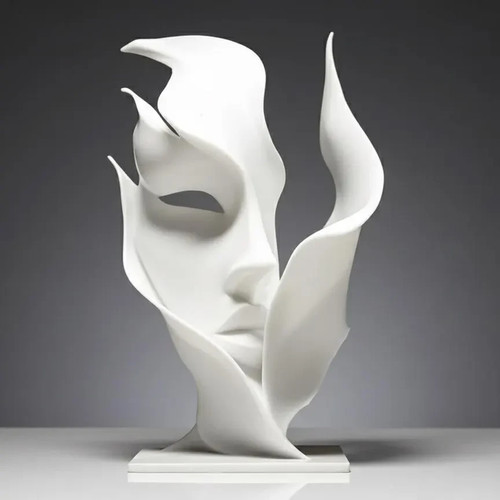 Sculpture visage abstrait - visage,