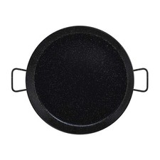 Poêle à paella en acier émaillé Metaltex 20L couleur noire