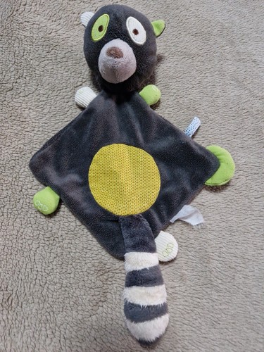 Doudou plat panda noir blanc
