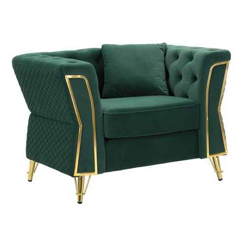 Fauteuil velours capitonné - fauteuil, en