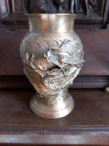 Vase bronze japonais meiji - vase,
