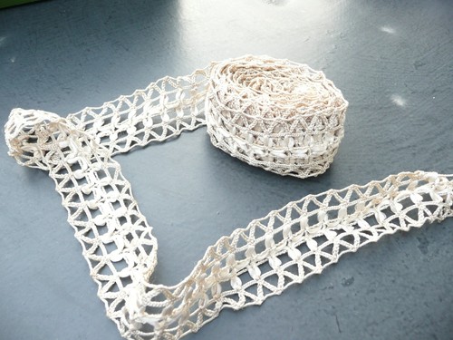 Dentelle ancienne en coton - ancienne,