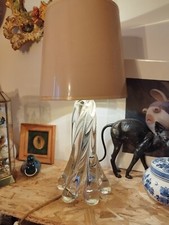 Grand Pied De Lampe Verre Torsadé Murano 1970