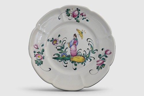 Assiette faïence desvres géo - assiette,