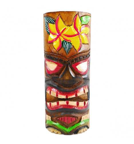 Totem tiki 25cm bois motif - totem,