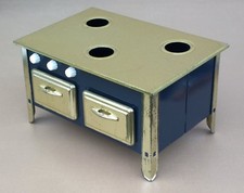 Ancien jouet gazinière tôle vintage métal dînette old toy oven gas cooker #2