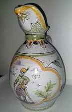 RARE PICHET FAIENCE DE NEVERS GUERRIER TURC DARBOIS 1813