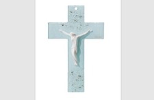 Crucifix cm 16 fabriqué artisanale en verre Murano made in Italy