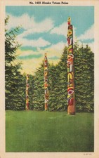 Postcard Alaska Totem Poles &