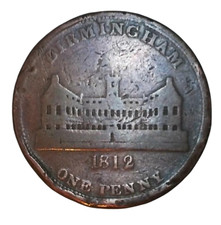Royaume-Uni, 1 Penny Token, Worcestershire - Birmingham Workhouse, 1812, 445