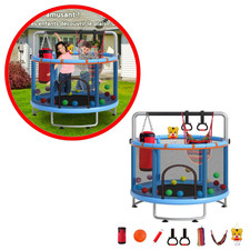 Trampoline Ø150cm avec Panier Basket, Main Courante, Hamac - Charge 150Kg