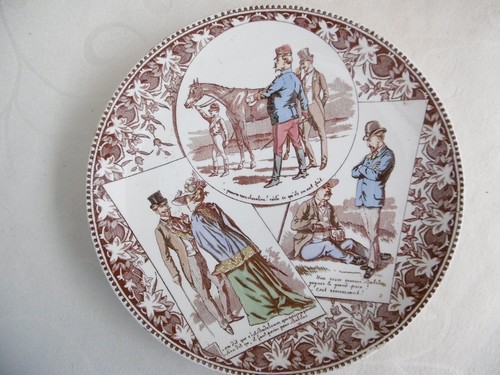 Ancienne assiette humoristique - ancienne,