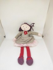 Doudou Peluche Chiffon poupée grise rose rouge violet JACADI 