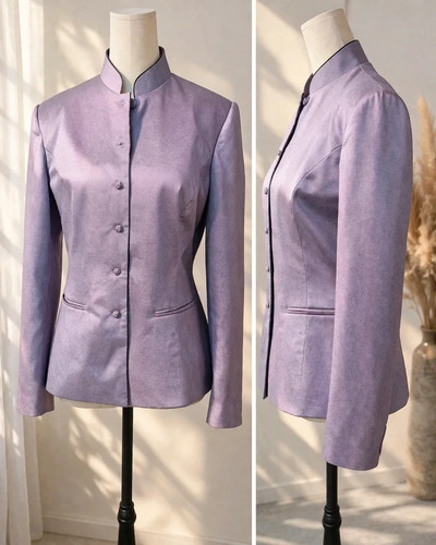 Veste femme 100 soie lilas - lilas, xl