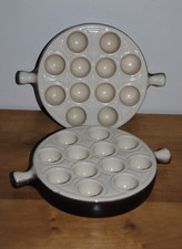 Lot 2 Poêlons Caquelons Escargot Bruns Marron EMILE HENRY 12 trous TTBE