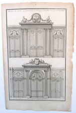 Portes Serrurerie Places Cours Jardins GRAVURE Architecture NEUFFORGE XVIII°