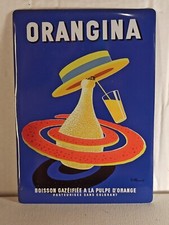 PUBLICITE  en  tôle cartexpo -Orangina -14,5 X 20,5