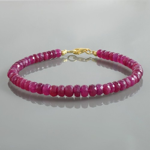 Bracelet perles rubis naturels - perles,