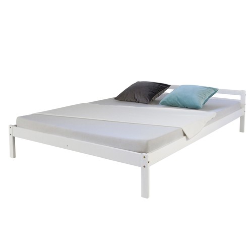 Lit double 140x200 bois massif - lit,