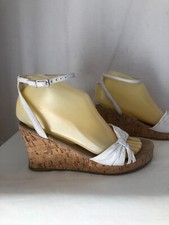Sandales Compensées Bata P.37 Cuir blanc et liège