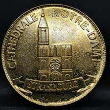 JETON TOURISTIQUE 32 mm CATHEDRALE NOTRE DAME DE STRASBOURG FRANCE
