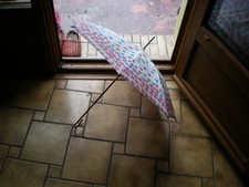 parapluie vintage enfant a fleurs avec poignée en métal doré 56cm de long