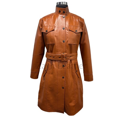 Manteau trench cuir - trench, en