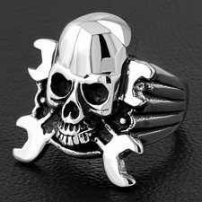 Bague homme acier clef à