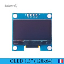 Ecran OLED 1.3" I2C (128x64) pixels SH1106 Affichage Bleu ou Blanc