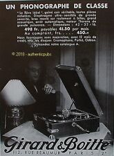 PUBLICITE GIRARD & BOITTE PHONOGRAPHE MOTEUR THORENS DE 1932 FRENCH AD PUB RARE