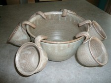 Service PUNCH - SANGRIA en poterie Vallauris  - COUPE + 6 CHOPES