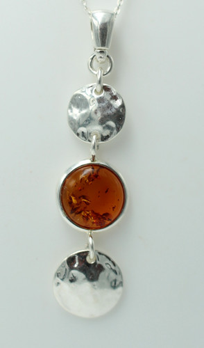 Pendentif ambre design - ambre, 925