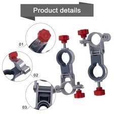 Lot de 2 clips réglables en alliage d'aluminium pour chaise de jardin parasol