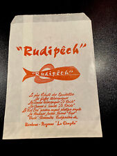 Rare ancien Petit sac papier  publicitaire article Pêche  Épicerie Années 1970