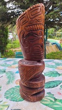 TRES RARE ANCIEN TIKI 50's  DE TAHITI POLYNESIE MAGNIFIQUE 47 H X 15 L X 16 P CM