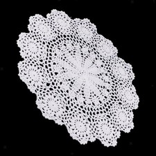Formes Rondes Blanc Crochet Coton Dentelle Napperon Table Napperons Napperons