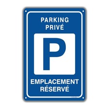 Panneau Parking Privé Emplacement Réservé 30x20cm Aluminium Panneaux d'averti...