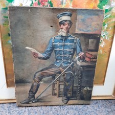 Tableau Portrait Huile Militaire