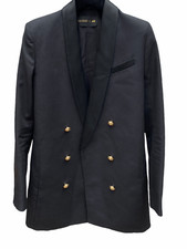 Balmain X H&M Black Blazer Jacket Can be worn as coat or dress Tuxedo Collar