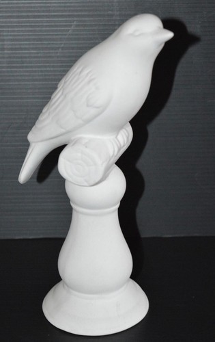 Statuette oiseau biscuit blanc - oiseau,