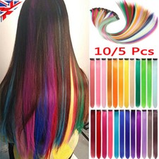Extensions De Cheveux Longs À Clips 10X Mèches Multicolores Festival Arc-En- /