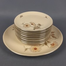 Set De Table Plat Dessert Porcelaine Blanc Or Fleurs Bavaria Ans '60