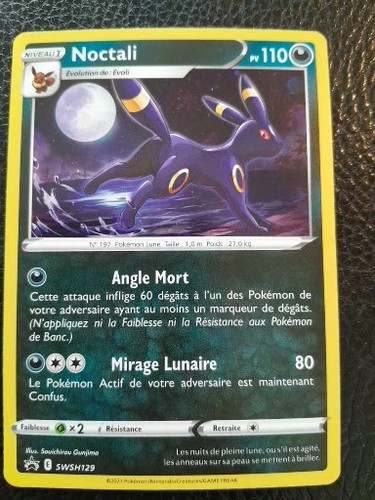 Carte pokémon holo noctali - pokémon,