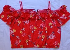 Haut rouge fleuri Jennyfer Taille L