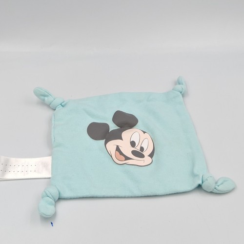 Doudou plat carré bleu - , mickey