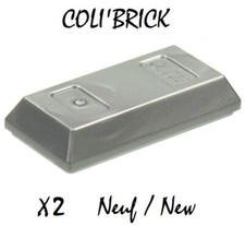 Lego 99563 - 2x Lingots / Minifig utensil ingot / bar - Flat Silver - NEUF