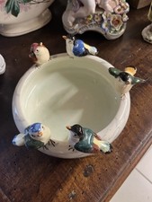 Jardinière en barbotine, Décor aux Oiseaux J. Massier Vallauris