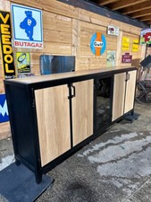 Meuble bois métal industriel sur mesure : Buffet design industriel 5 portes