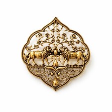 Broche Lion en laiton Plaqué