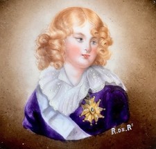 Rare Assiette Porcelaine De Paris Napoleon II portrait Peint Début XIXe Empire